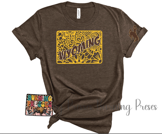 Wyoming State lattice T-shirt