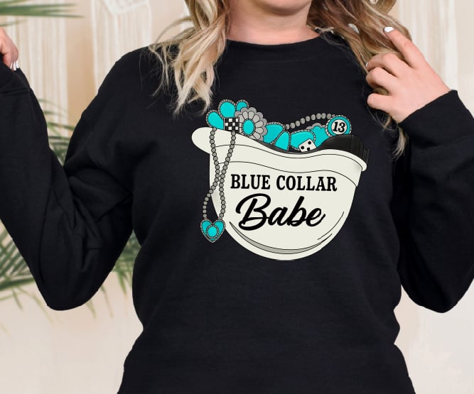 Blue Collar Babe DTF Transfer