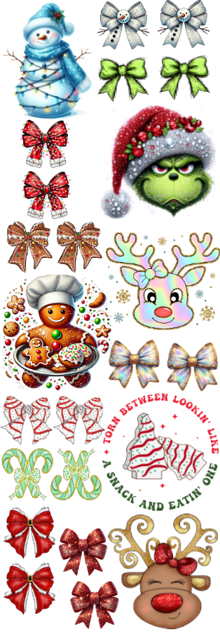 Christmas Coquette Premade DTF Gang Sheet 21 x 60