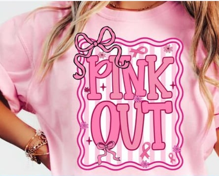 Pink Out with Bow DTF Transfer