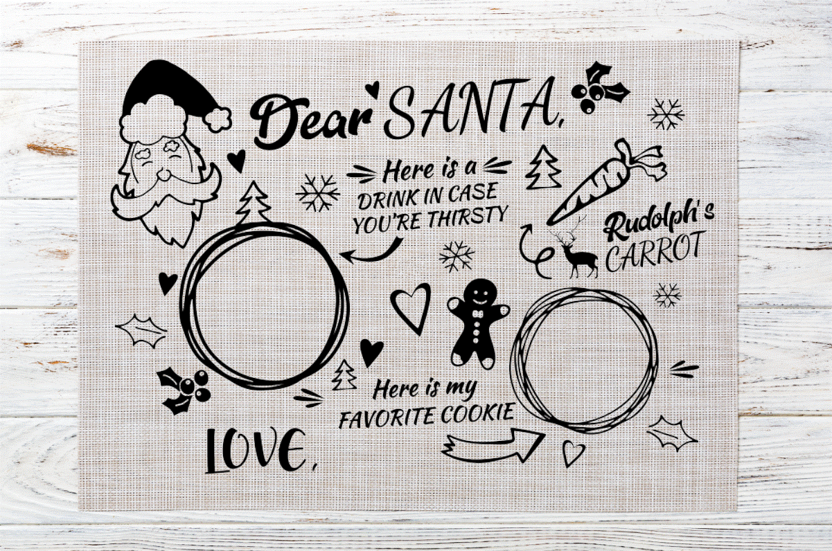 Dear Santa placemat DTF transfers