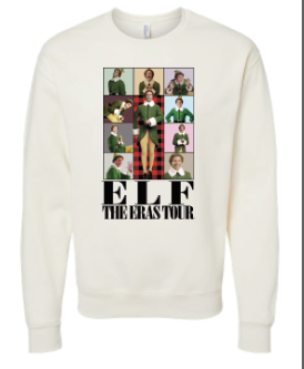 The Elf Tour in White or Black Writing DTF transfers