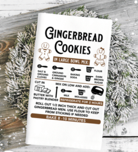 Gingerbread Cookie Recipe DTF transfers