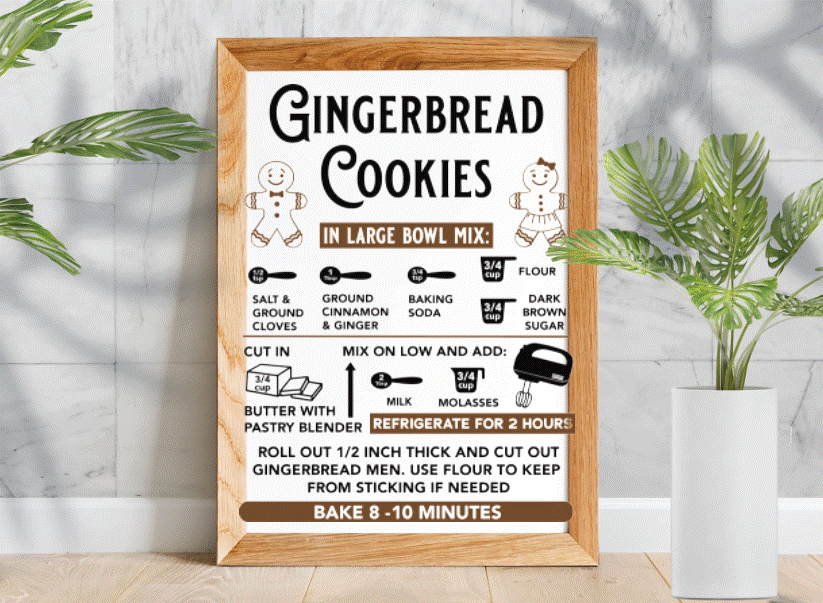 Gingerbread Cookie Recipe DTF transfers