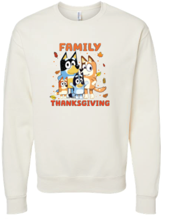 1399 Blue Cartoon Happy Thanksgiving DTF/Sublimation Transfer