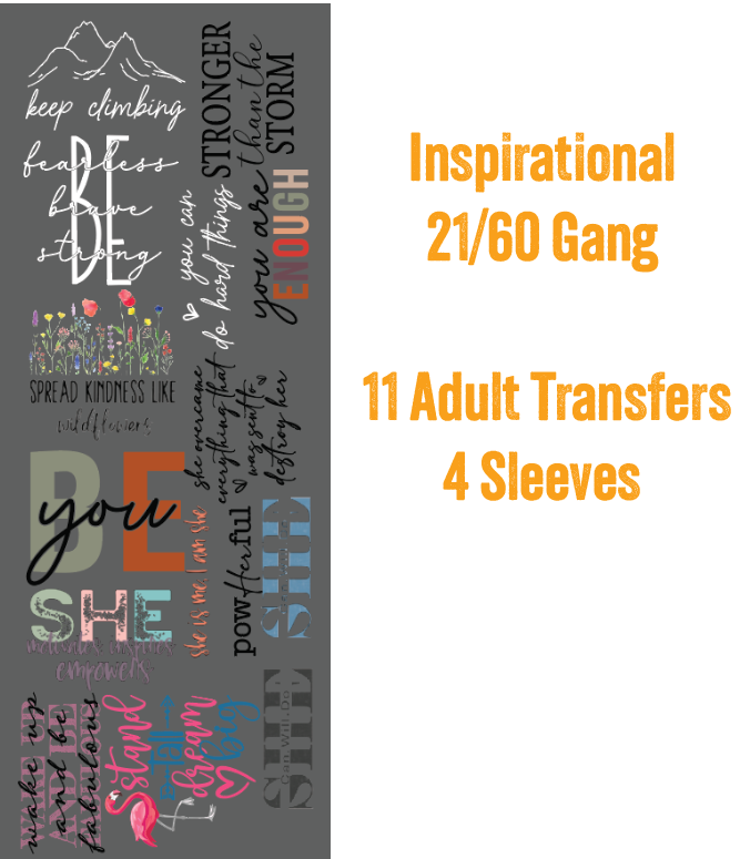Inspirational Premade DTF Gang Sheet 21 x 60