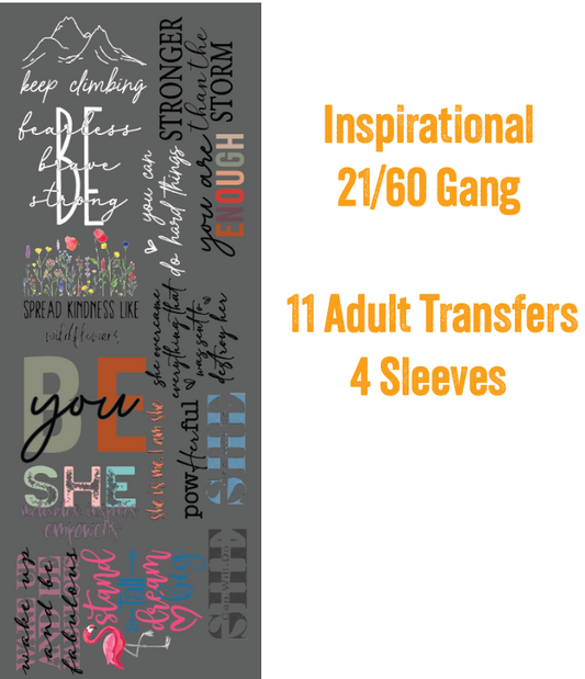 Inspirational Premade DTF Gang Sheet 21 x 60