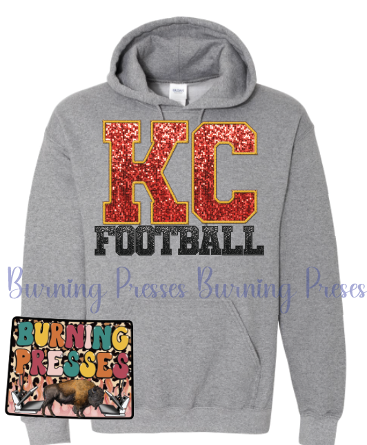 951 FAUX glitter Kansas City Football DTF/Sublimation Transfer