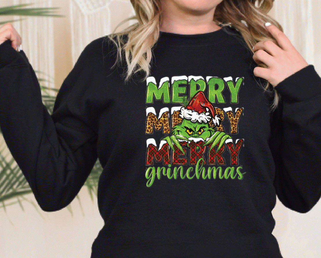 Merry Merry Merry Grinchmas DTF transfers