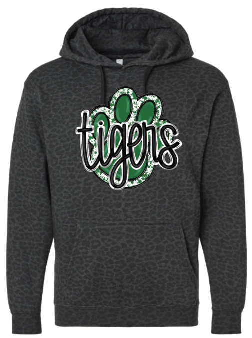 Leopard hoodie with Tiger paw print