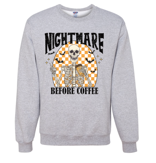 Nightmare before Coffee Sayings DTF Transfer