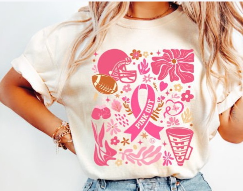 1917 Boho Football Breast Cancer DTF/Sublimation Transfer