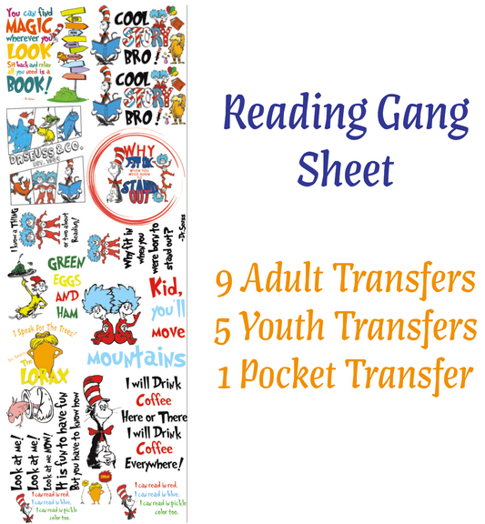 Premade Reading DTF Gang sheet 21 x 60