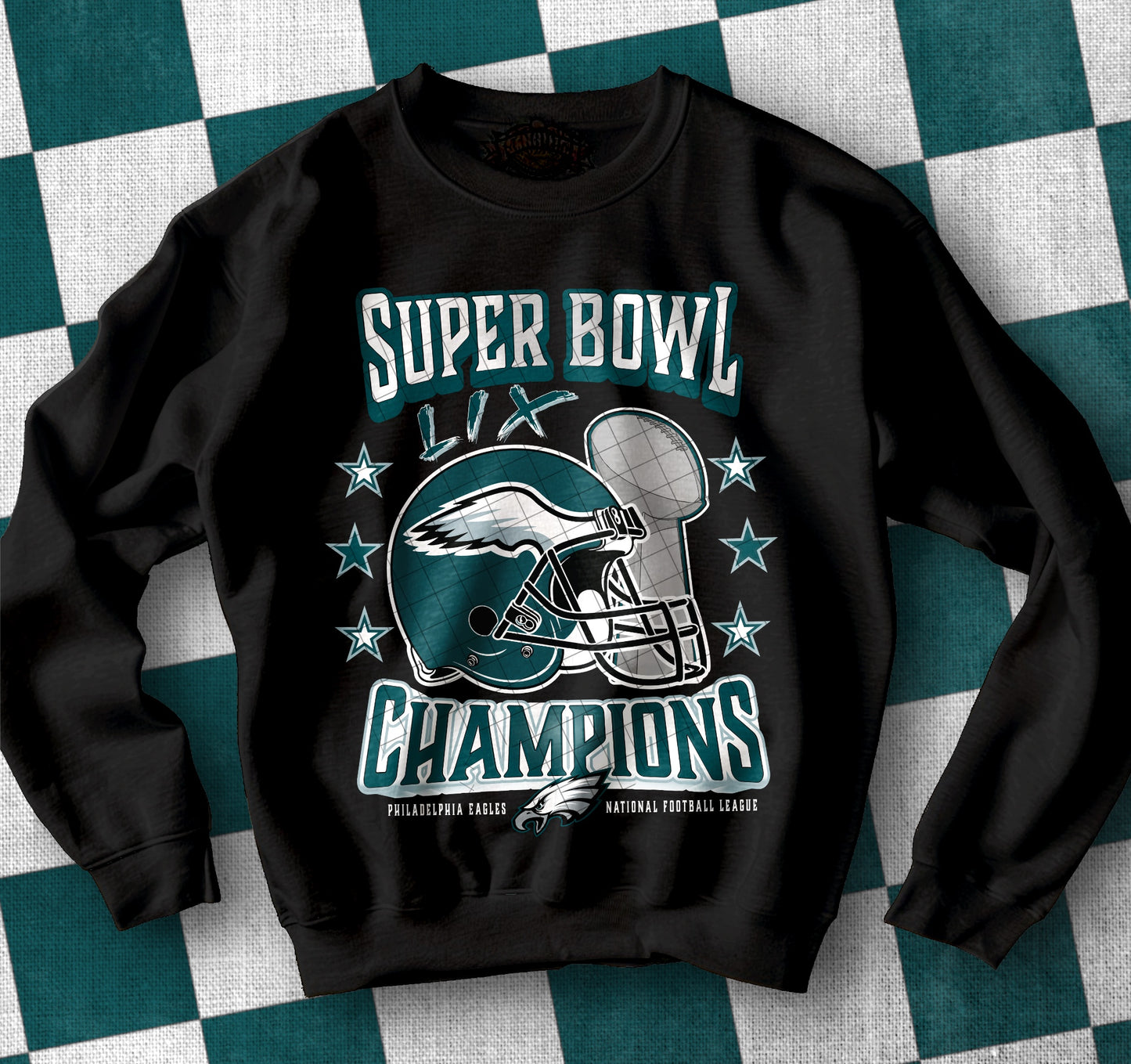 SUPER BOWL LIV Champion stars black or white writing DTF/Sublimation Transfer