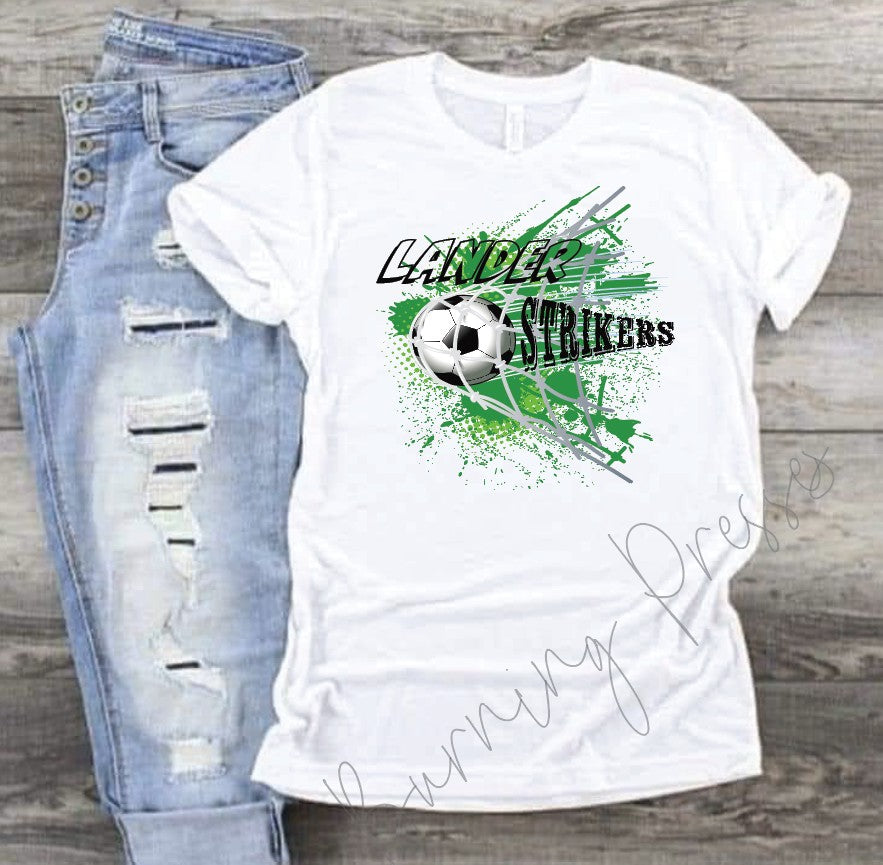 White Lander Strikers soccer T-shirt