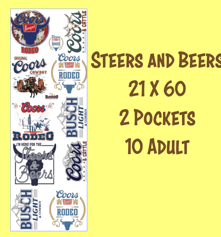 Steers and Beers Premade DTF Gang Sheet 21 x 60