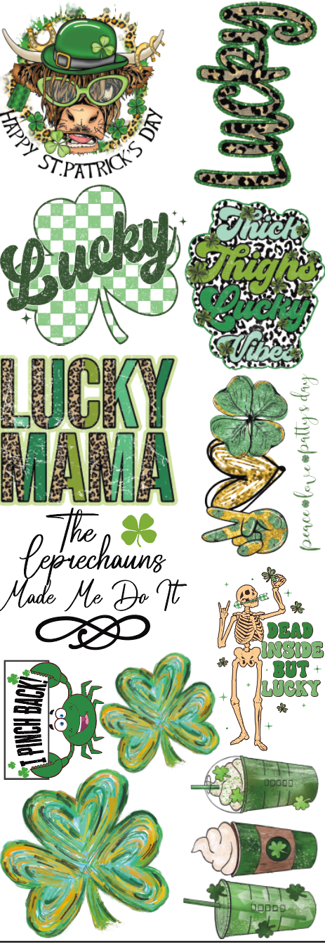 3252 St. Patrick's Day Premade DTF Gang Sheet 21 x 60