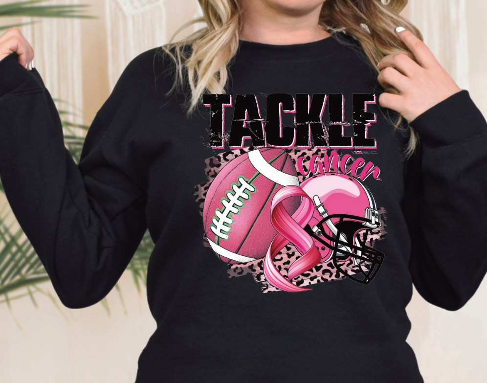 Tackle Cancer Football Pink DTF Transfer