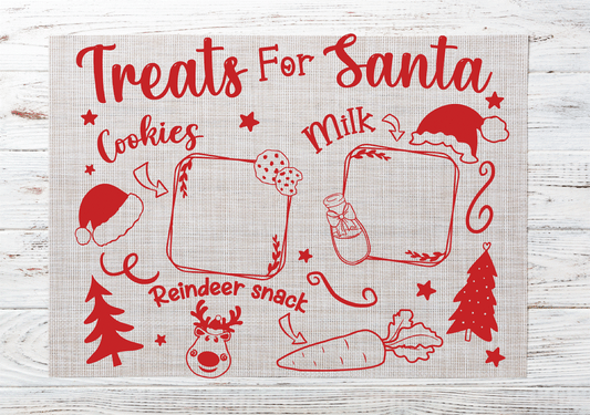 Treats for Santa placemat DTF transfers