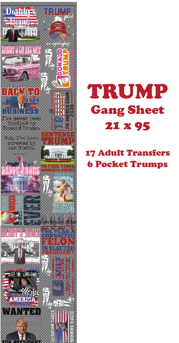 Premade Presidential DTF Gang Sheet 21 x 95