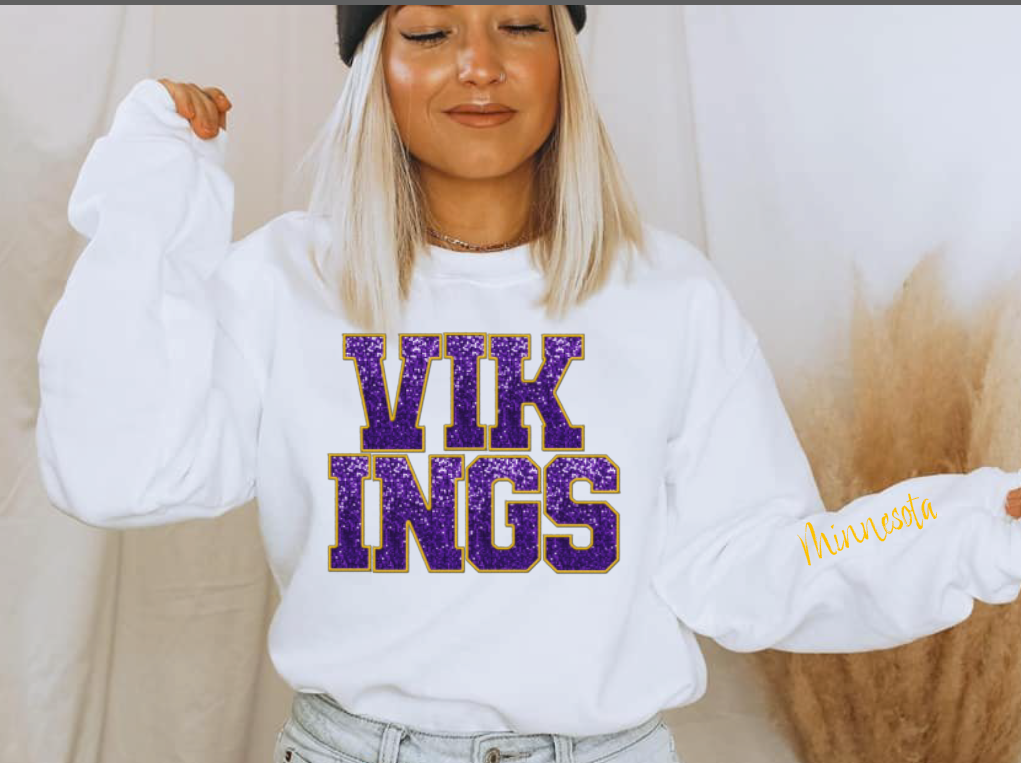 Vikings embroidery sequin DTF Transfer