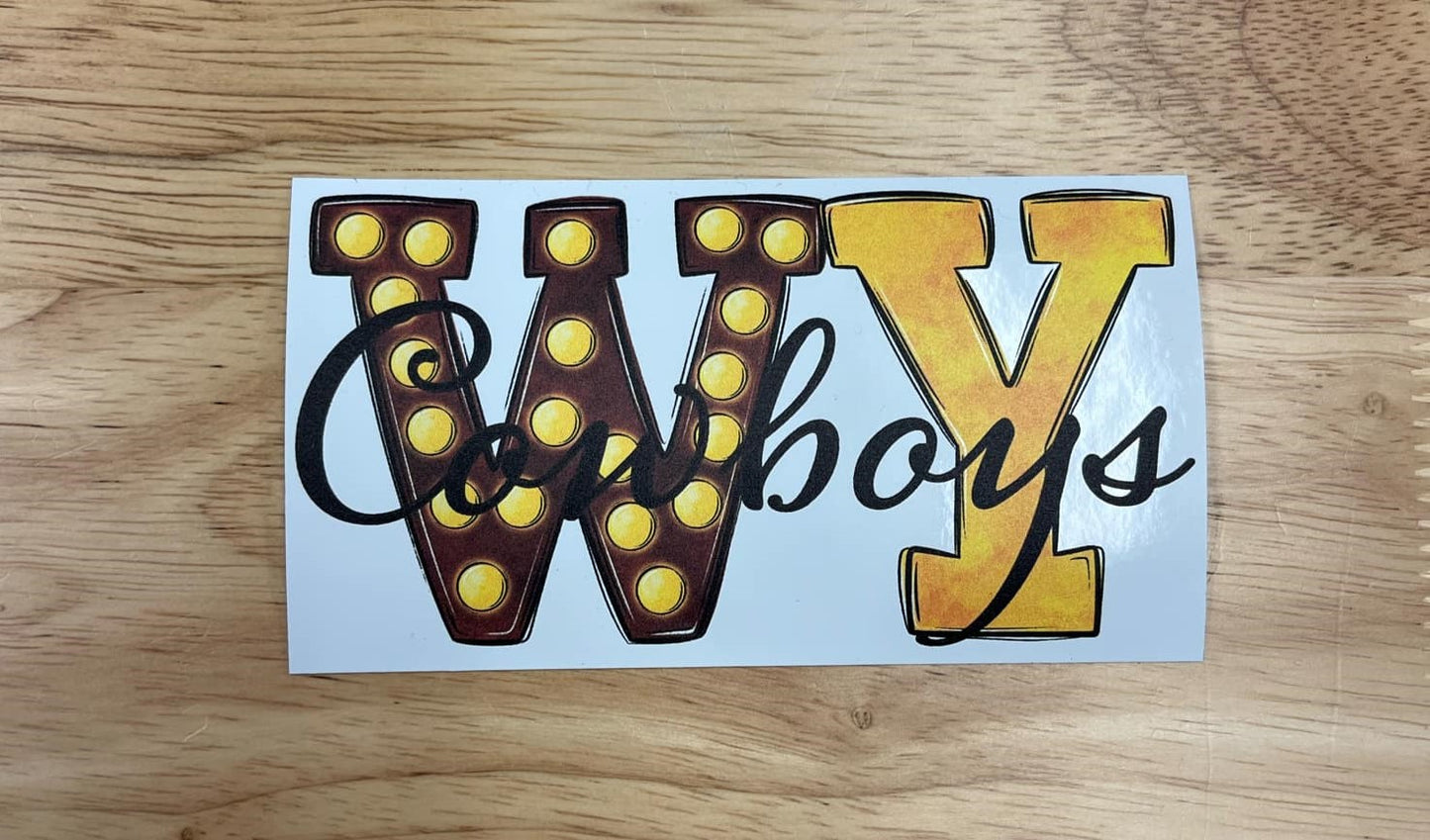 WY Cowboys Design 4.5" Sticker