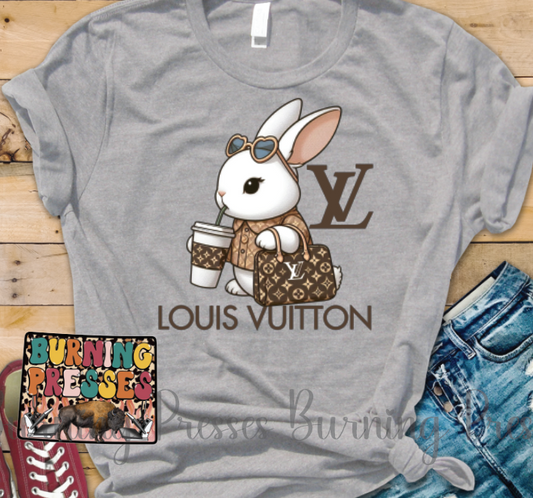 L2 Easter Bunny with coffee DTF/Sublimation Transfer