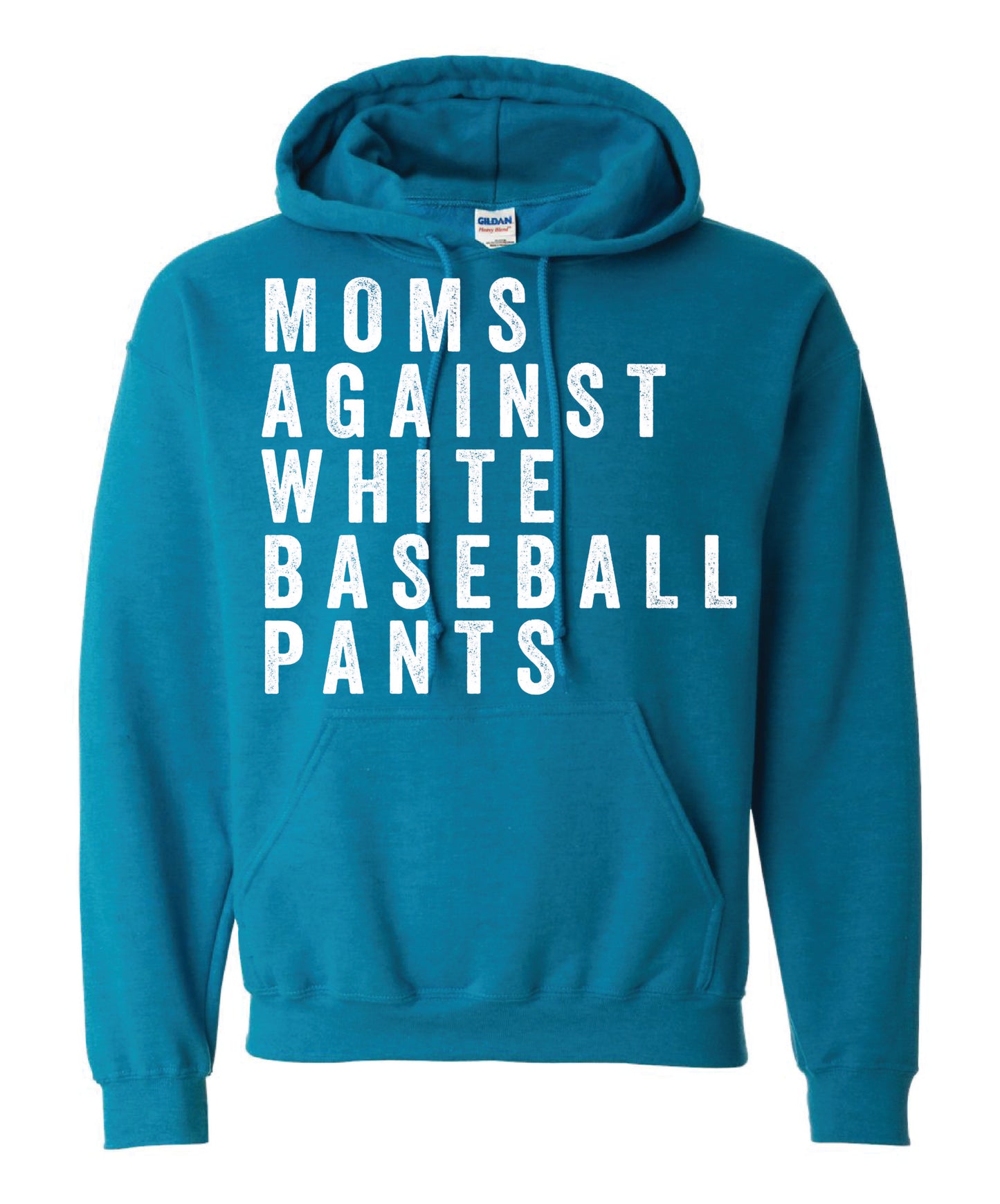 Moms against white baseball pants DTF print-Burning Presses