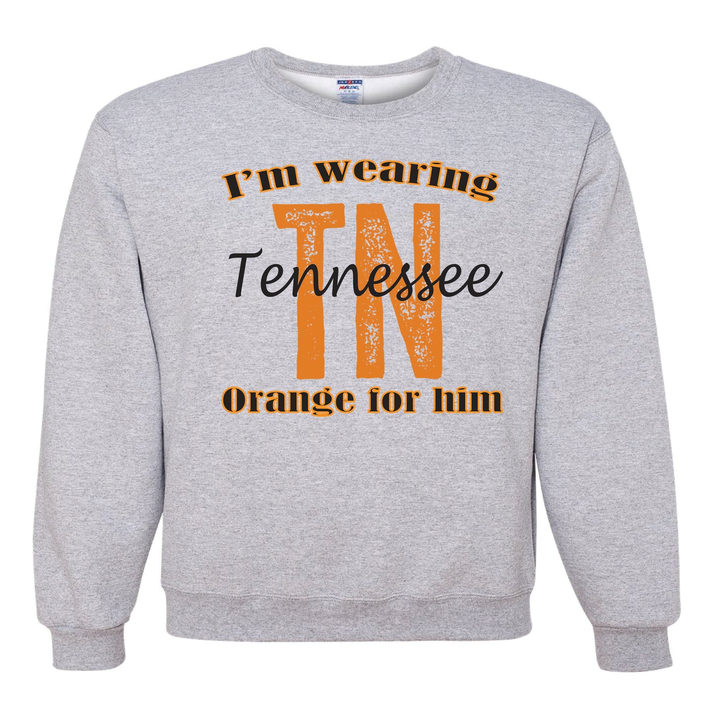 I'm wearing Tennessee Orange for him DTF Print-Burning Presses