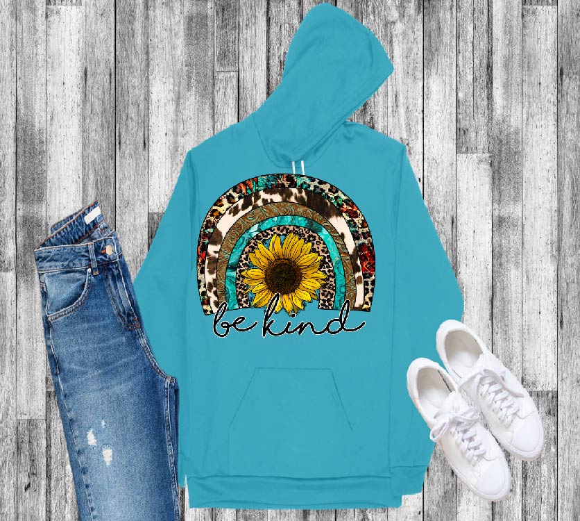 Western Be Kind sunflower DTF Print-Burning Presses