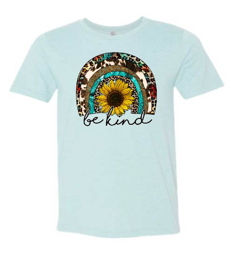 Western Be Kind sunflower DTF Print-Burning Presses