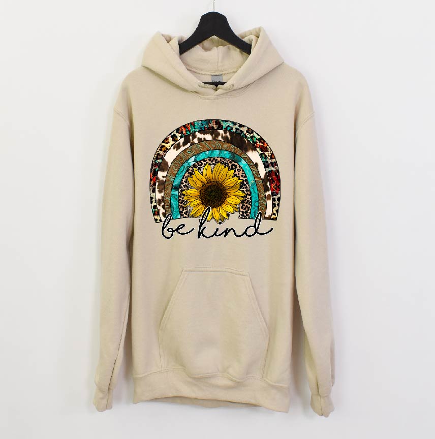 Western Be Kind sunflower DTF Print-Burning Presses