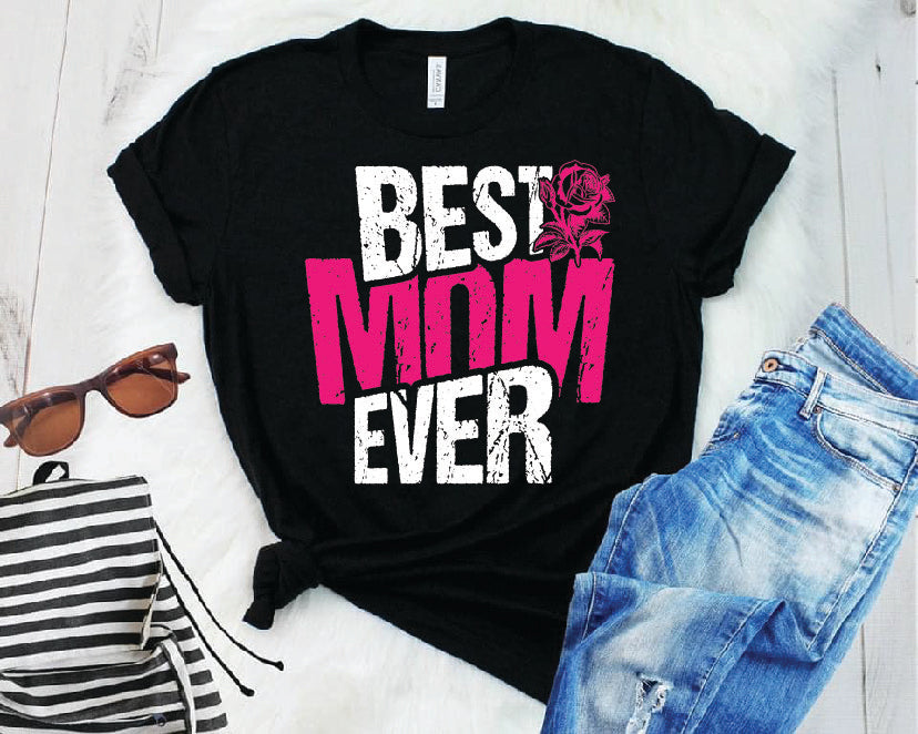 Best Mama Ever pink and white DTF Print-Burning Presses