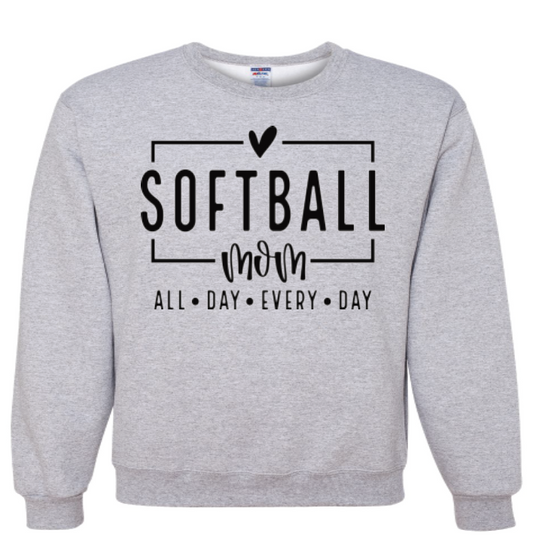 Softball MOM in white or black words DTF Print