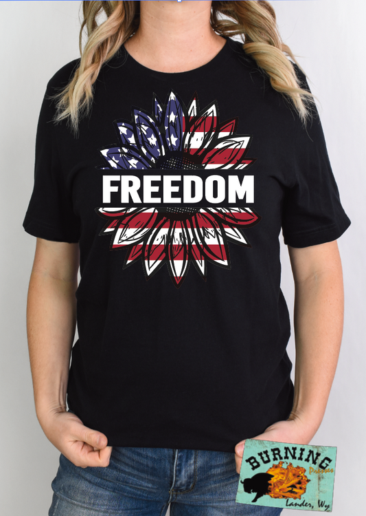 Freedom Red, White, and Blue Flower DTF Transfer