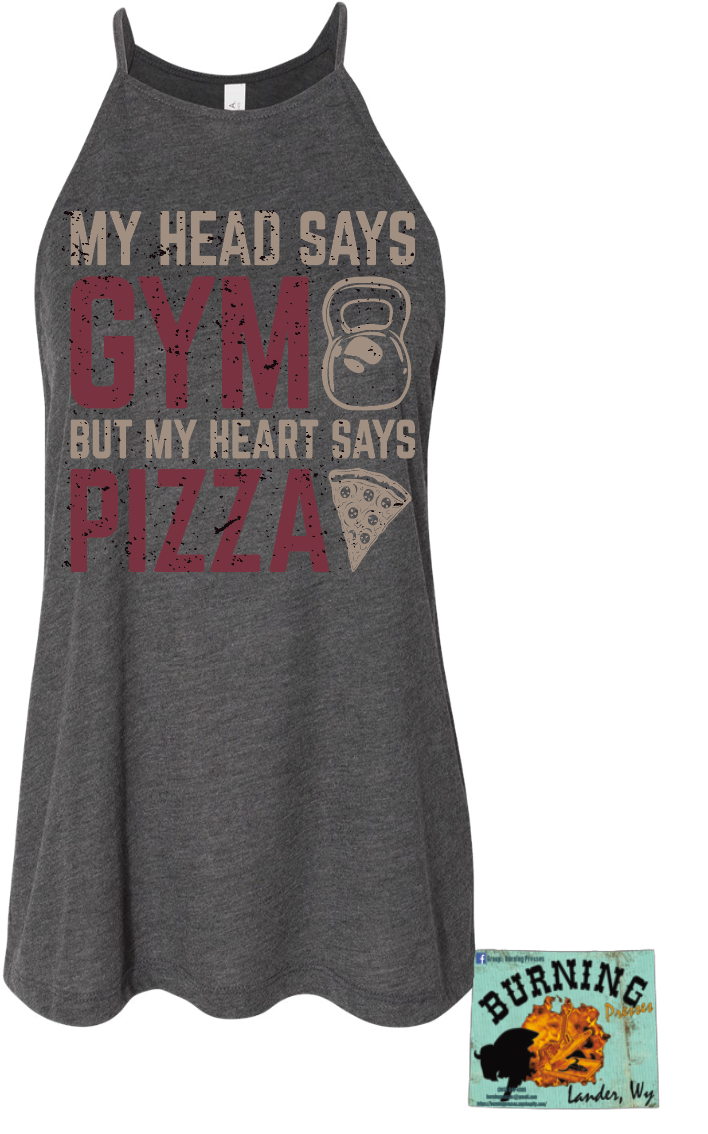 My Head says Gym but my heart says Pizza DTF Transfer