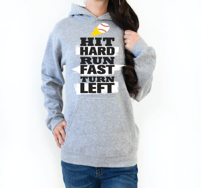 Hit hard run fast turn left DTF print-Burning Presses