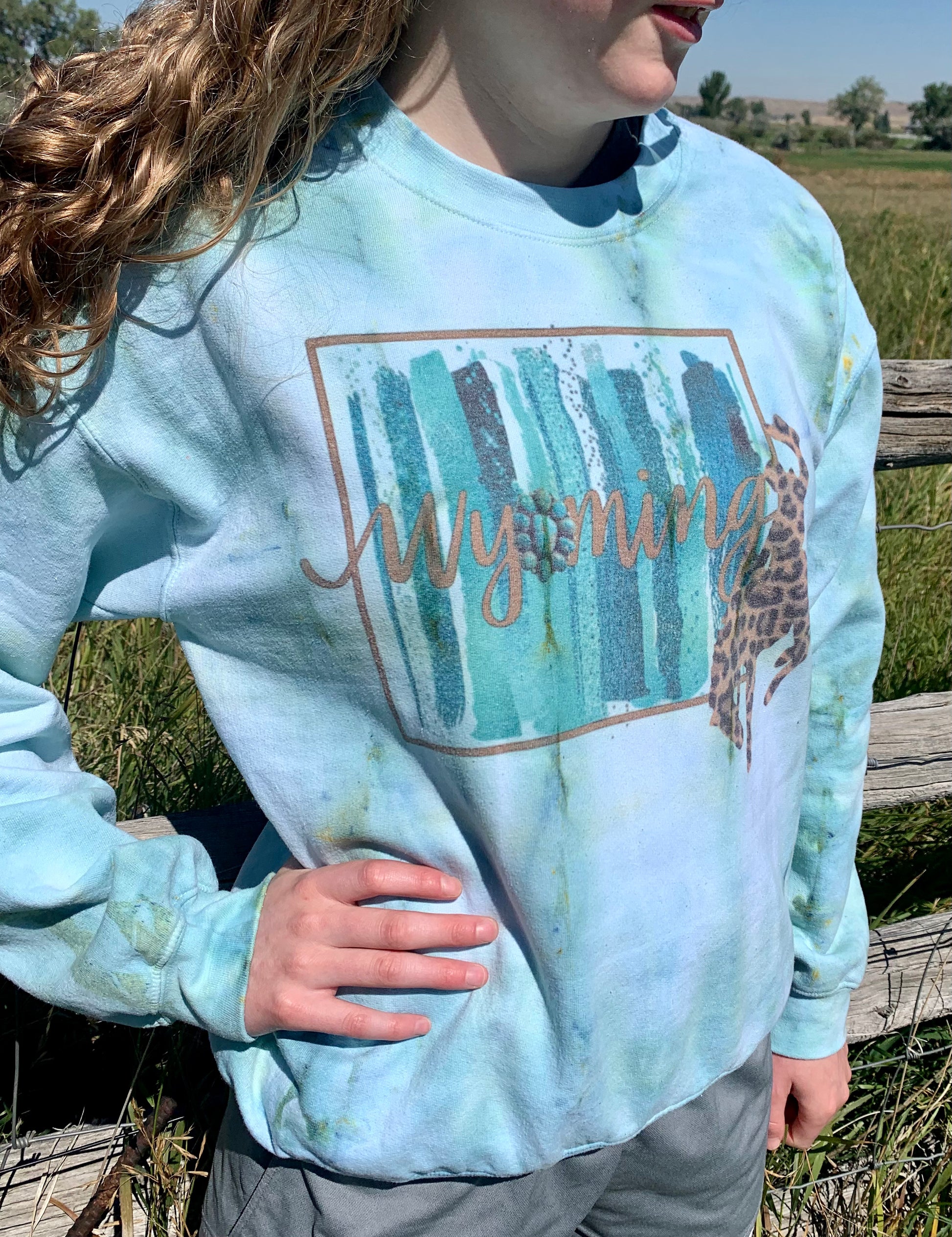 Custom Wyoming Crewneck-Burning Presses