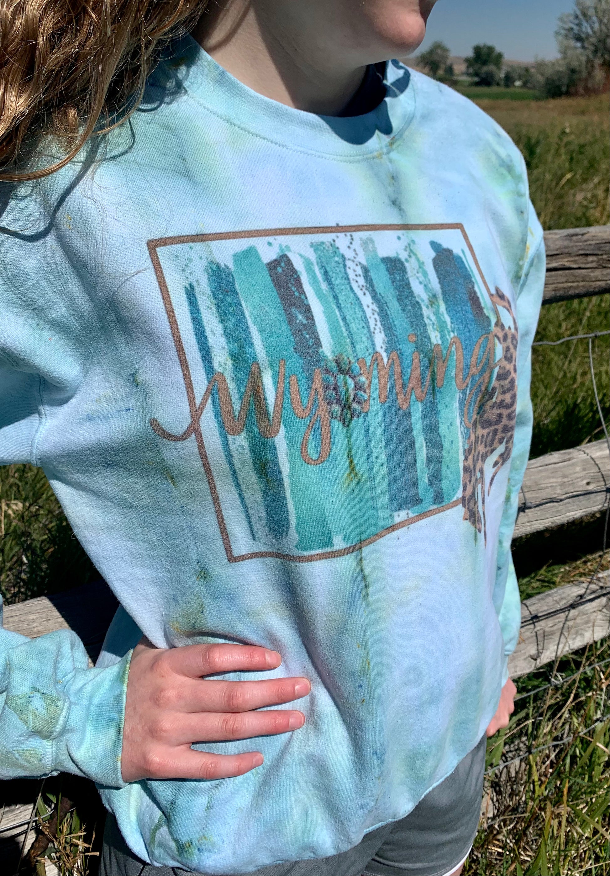 Custom Wyoming Crewneck-Burning Presses