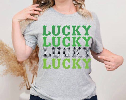 Lucky Lucky Lucky Lucky DTF Prints-Burning Presses