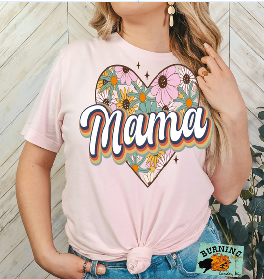 Mama with Flower Heart DTF Transfer