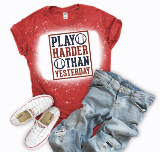 Play Harder than yesterday Baseball DTF print-Burning Presses