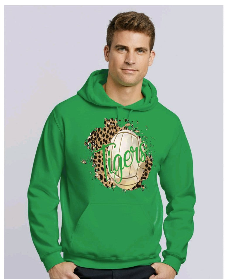 Tiger Volleyball long sleeve t-shirt or hoodie-Burning Presses